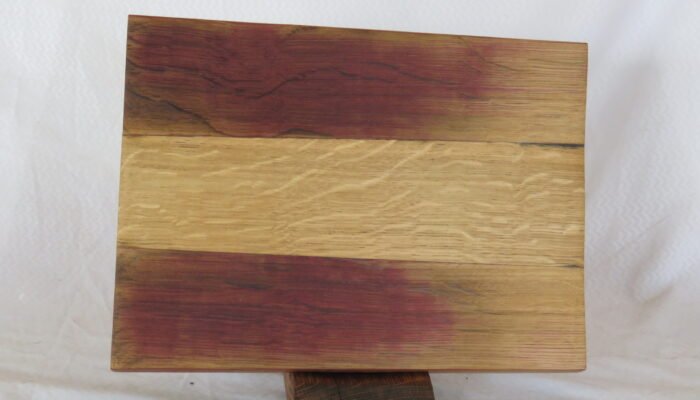 triple red-flamed French oak medium platter 29x21cm